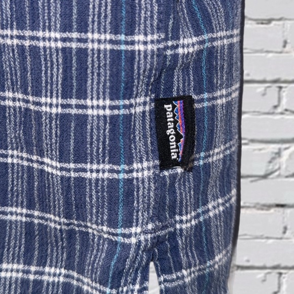 Patagonia Men’s Organic Cotton Button-Up Shirt XL| Blue Plaid| Short Sleeve - Picture 8 of 12